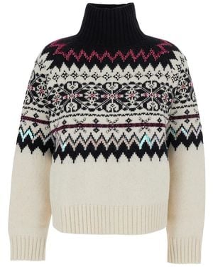 Semicouture Maglione Con Collo Alto E Intarsi All-Over - Multicolore