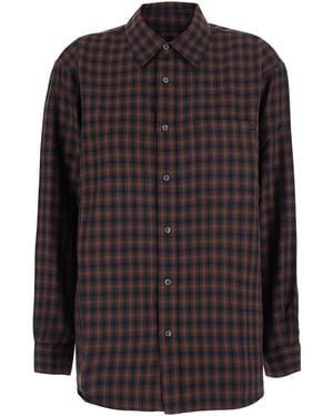 DUNST Check Flannel Shirt With Polyester And Rayon Fabric - Black