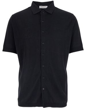 Kangra Short Sleeve Shirt With Classic Collar - Black
