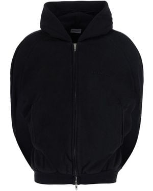 Balenciaga Sweatshirt With Fixed Hood And Cape Effect - Blue