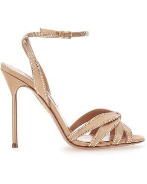 Aquazzura 'Soulmate' Sandals With Crystal Decoration And High Stiletto Heel - Multicolour