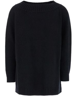 Max Mara Solid Boat Neck Jumper - Black