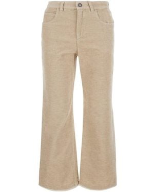 Isabel Marant 'Ruthie' Pants With Logo Patch On The Back - Natural