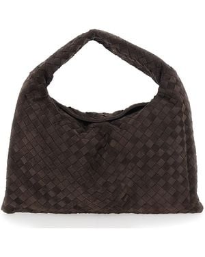 Bottega Veneta 'Hop' Shoulder Bag With Top Handle And Intrecciato Motif - Black