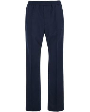 Gucci Trousers With Elasticated Waist And Web Detail On The Back - Blue