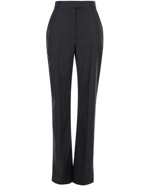 Alexander McQueen Dark Pinstripe Trousers - Blue