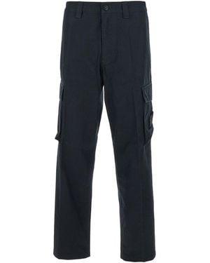 Stone Island Cargo Trousers With Logo Patch - Blue