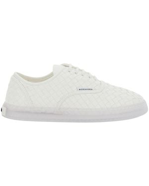 Bottega Veneta 'Serenawhite Trainers With Logo Lettering On The Tongue And Intreccio Motif