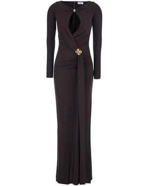 Elisabetta Franchi Long Dress Abr1461E2 Viscose - Black