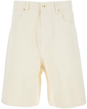 Drole de Monsieur 'Le Short Baggy Écru' Shorts With Wide Leg And - Natural