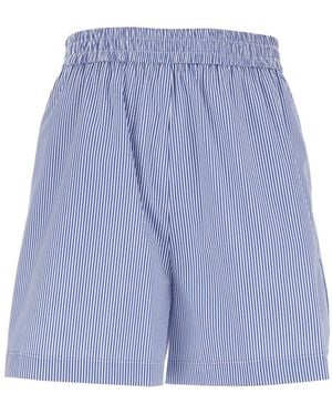Le Plain Shorts With Striped Motif And Elasticized Waist In - Blue