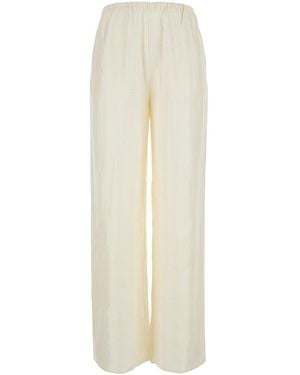 TOTEME Pants With Elasticated Waist And Two Side Pockets - White