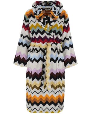 Missoni 'Murrina' Bathrobe With Hood And All-Over Zigz - Multicolour