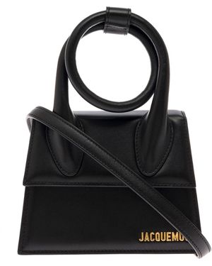 Jacquemus Borsa a tracolla le chiquito noeud in pelle nera donna - Nero