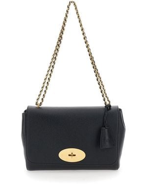 Mulberry Shoulder Bag Medium Lily With Leather Plate For Crossbody - Blue