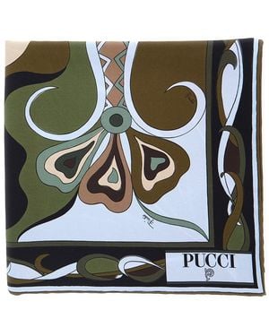 PUCCI Scarf 90X90 With Multicoloured Design - Green