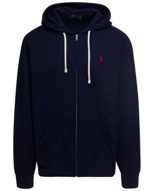 Polo Ralph Lauren Zip-Up Hoodie Cotton Blend - Blue