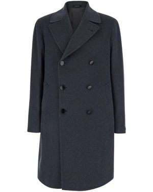 Tagliatore Cappotto 'Arden' Doppiopetto Con Revers Classici E Martinga - Blu