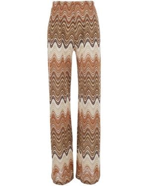 MC2 Saint Barth Trousers Tonia Sea Wave Lurex - Natural