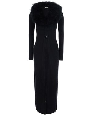 Blumarine Knitwear With Collar And Long Sleeves - Black