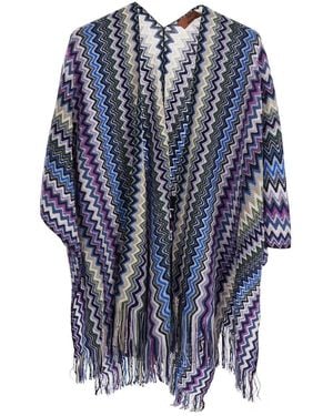 Missoni Wool And Poly Cape - Blue