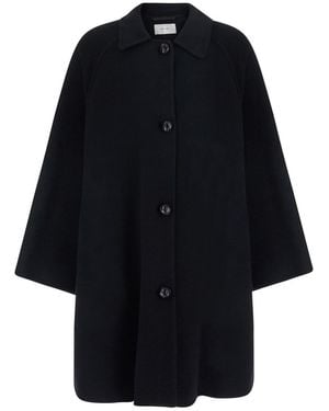 The Row 'Ina' Coat With Shirt Collar And Woven Buttons - Blue
