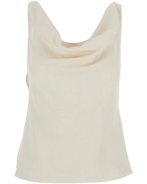 Brunello Cucinelli Top With Draped Neck - White