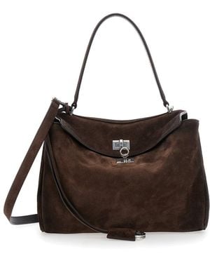 Balenciaga 'Small Rodeo' Handbag With Detachable Key Holder - Brown