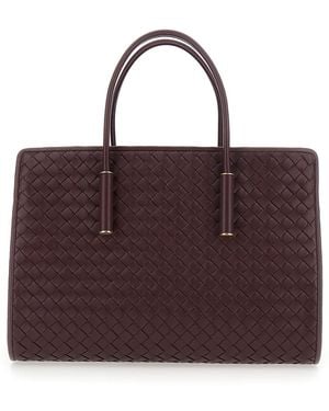 Bottega Veneta Small Barbara Tote Intreccio 9X12 Nappa Fluffy - Viola