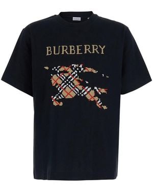 Burberry 'Ryan' T-Shirt With Printed Logo On The Front - Black