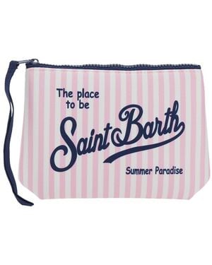 MC2 Saint Barth Aline Clutch Bag With Logo Detail - Pink