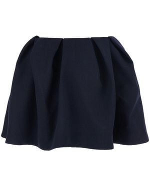 ShuShu/Tong Pleated Wool Miniskirt With Zip Closure - Blue