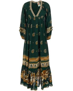 FARM Rio Long Dress Ayla Viscose - Green