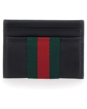 Gucci Cardholder 'Nwe Soft Leather Big Web' Leather - Black