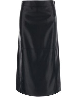 Max Mara Gonna Midi 'Crisma' Con Chiusura Con Zip Sul Retro - Nero