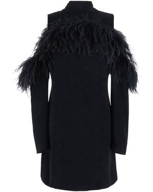 P.A.R.O.S.H. Feathers Dress With Polyester Details And Color For - Blue