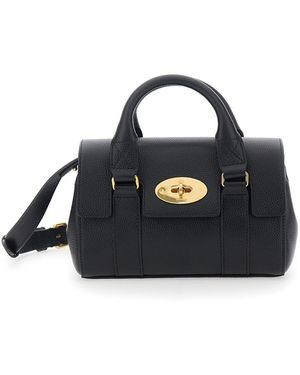 Mulberry 'Bayswater Mini' Handbag With Twist Lock - Black