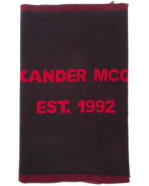 McQueen Sciarpa Con Logo Jacquard - Rosso