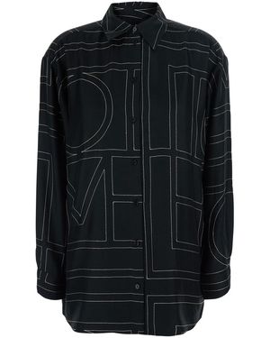 TOTEME Shirt Embroidered Silk - Black