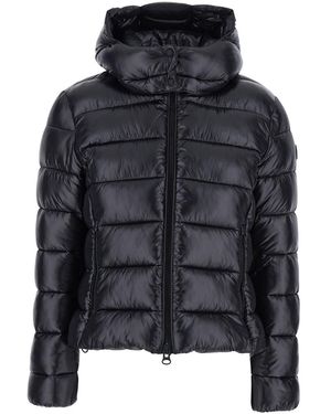 ジャケット SAVE THE DUCK Woman Jacket Black D32142WGRIN20 10000 Save The Duck Luck Puffer Jacket Black Women's Windproof Zip