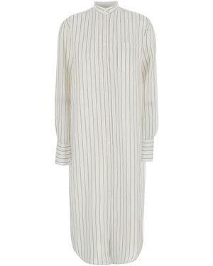 TOTEME Dress Round-Neck Striped - White