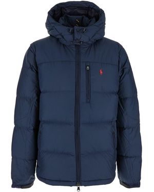 Polo Ralph Lauren Piumino Con Cappuccio Fisso E Logo Pony Ricamato - Blu