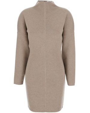 Max Mara 'Racconto' Dress With High Neck And Zip Closure - Natural