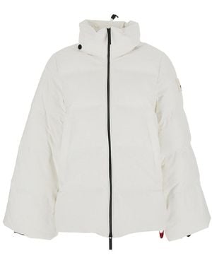 AFTER LABEL 'Tignes' Down Jacket With Removable Collar With Butt - White