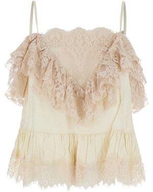 Sea Ethel Solid Camisole Top Top Con Spalline Regolabili In - Neutro