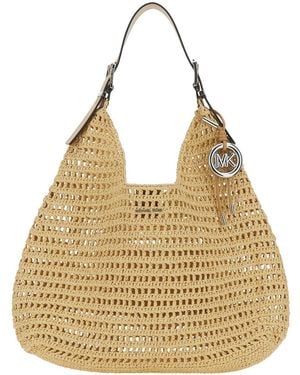 MICHAEL Michael Kors 'Nolita Large' Shoulder Bag With Woven Desi - Metallic