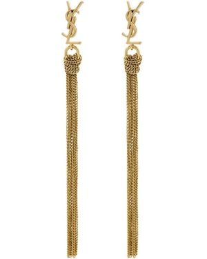 Saint Laurent Earrings Cassandre Brass - White