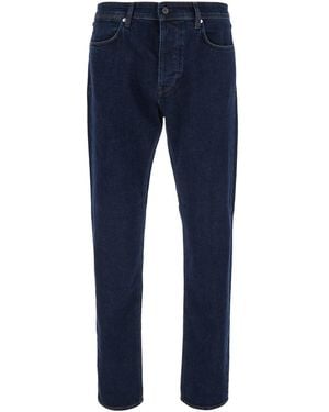 Stone Island Slim Jeans With Logo Patch On The Back - Blue