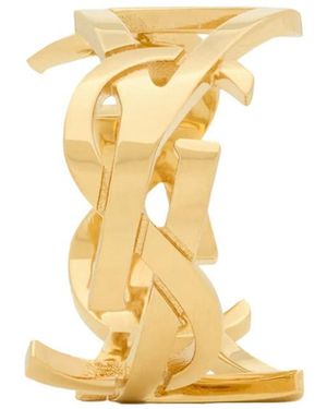 Saint Laurent Ring Cassandre-Plated Brass Rings - Metallic