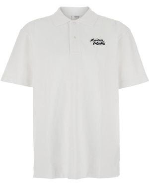 Maison Kitsuné Polo Shirt Handwriting Comfort - White